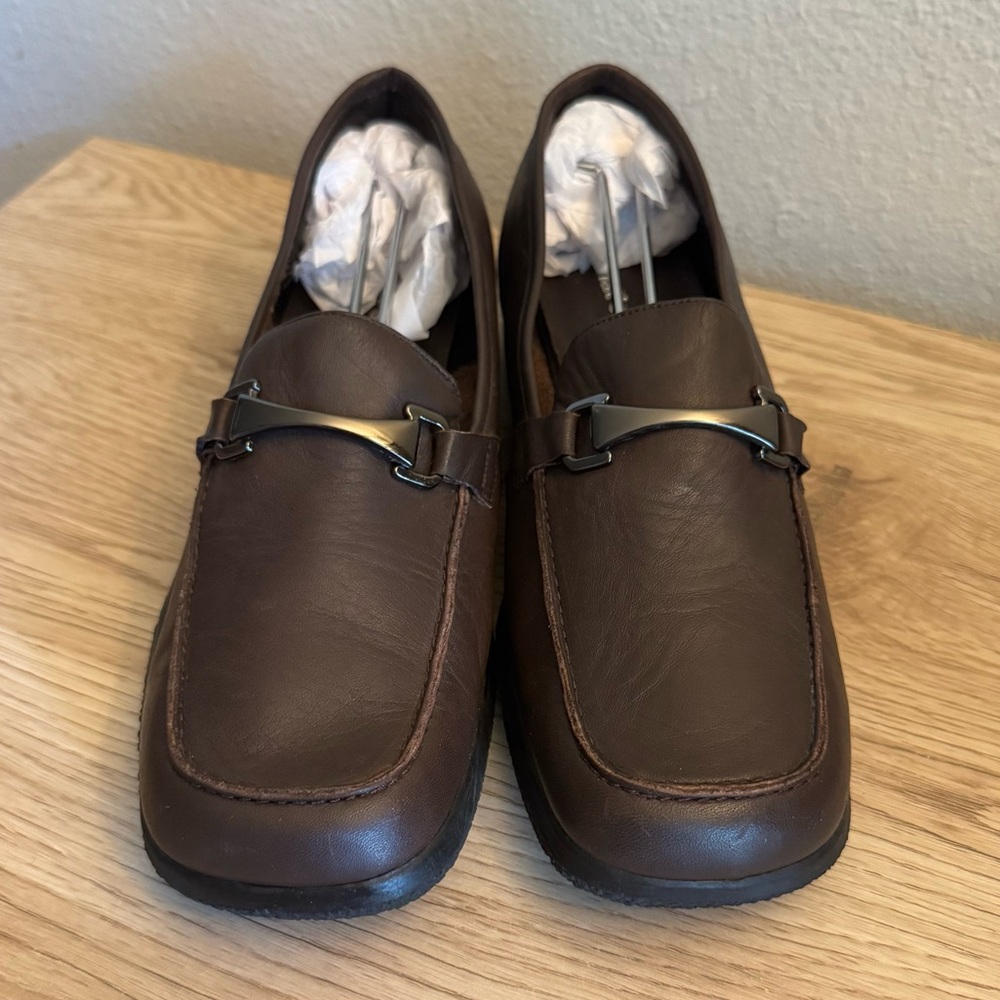 What’s What Mickey Horsebit Leather Square Toe Loafers Womens Size 8 Y2K Vintage